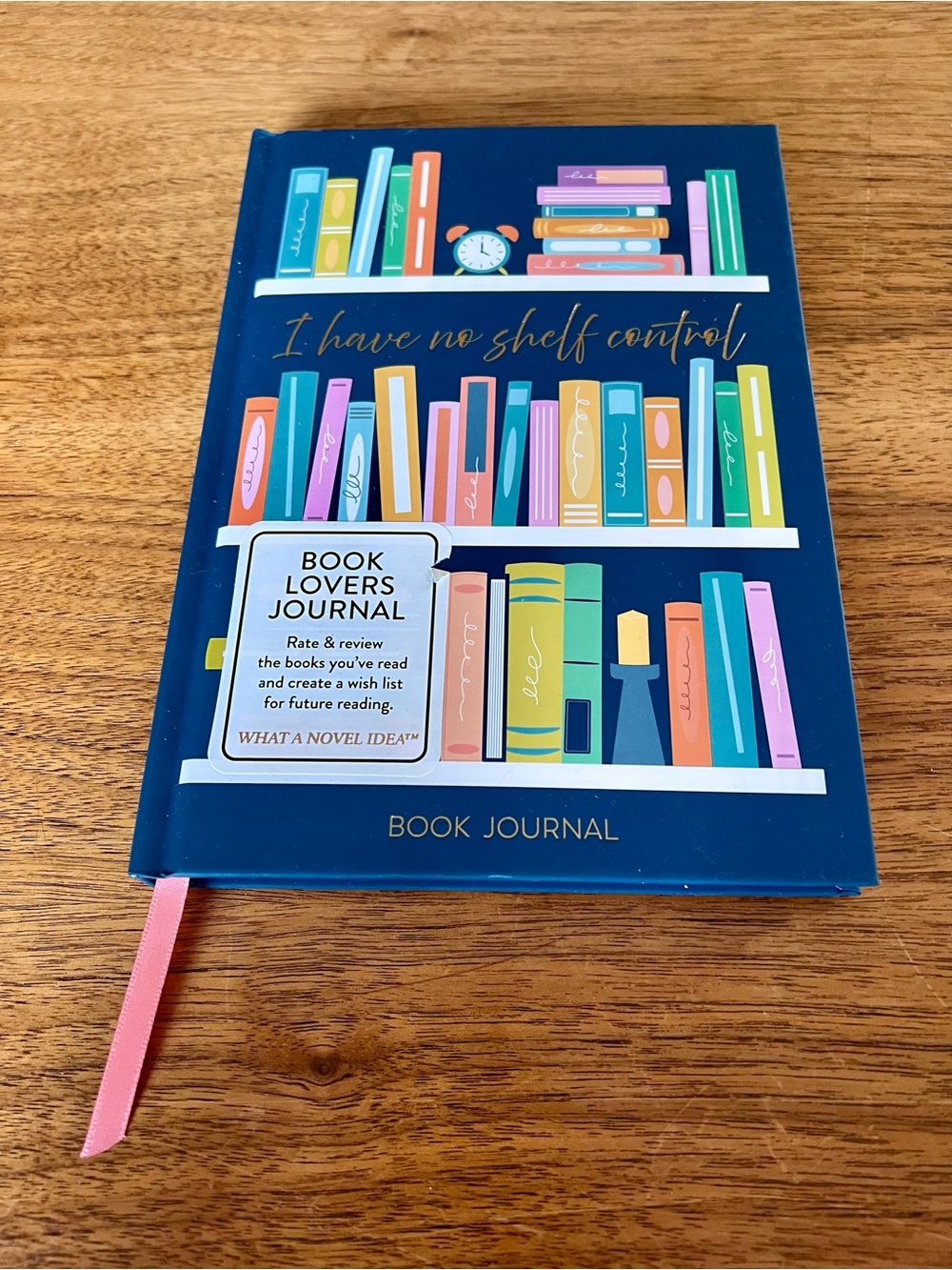 Book Lovers Journal Hardcover Notebook in Navy with Pink Ribbon